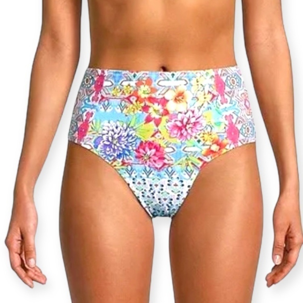 Johnny Was Pearce High Waisted Bikini Bottoms‎ Size Small MSRP $108 NWOT